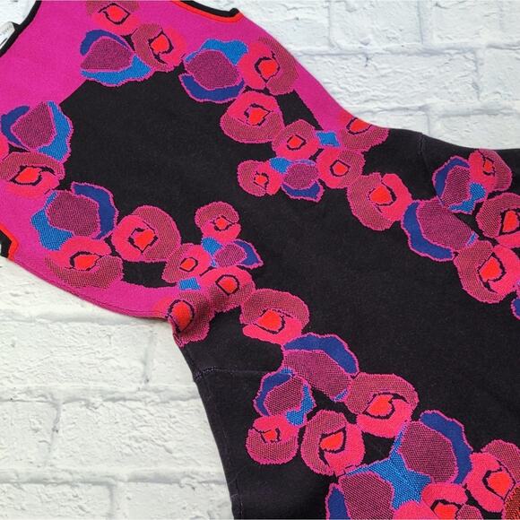 Diane von Furstenberg Abstract Floral Jacquard Fit & Flare Dress sz Small Petite - Picture 12 of 16